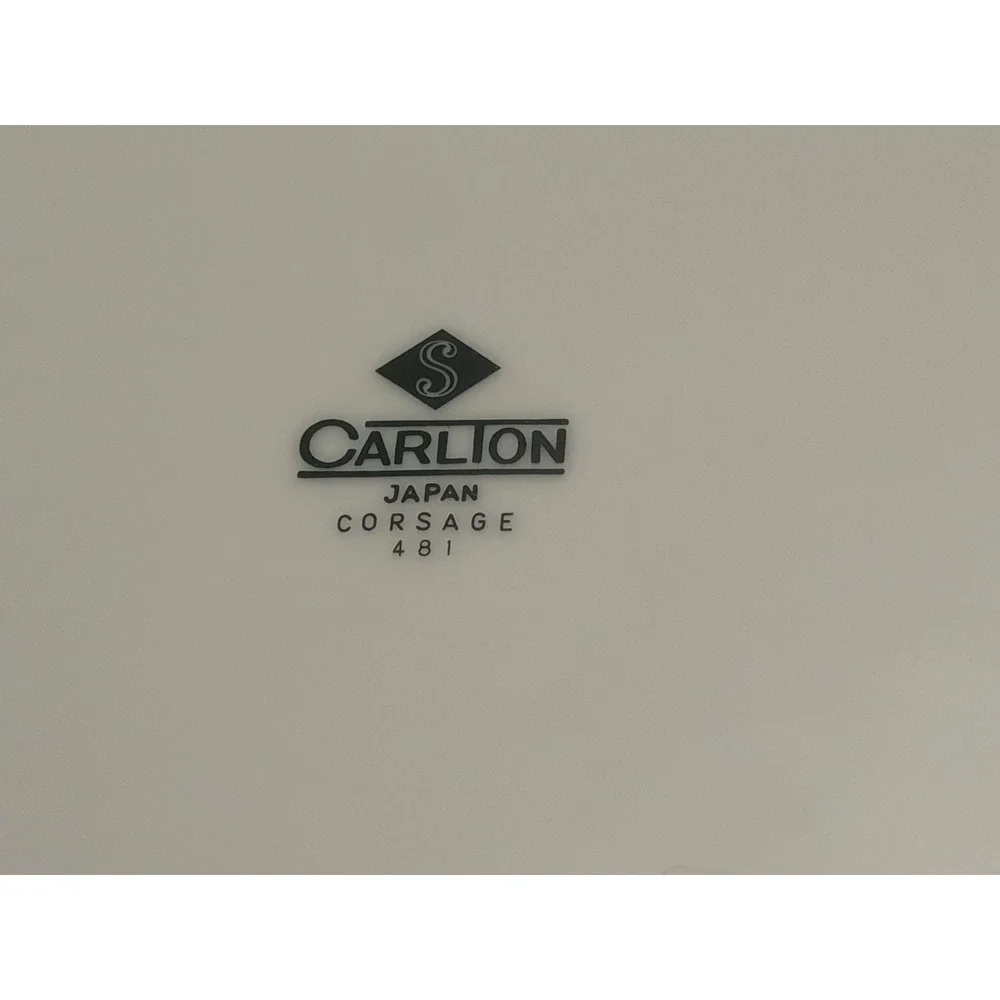 Carlton Fine China Corsage 481 Dinner Plates Set of 8 & Round Chop Plate Platter